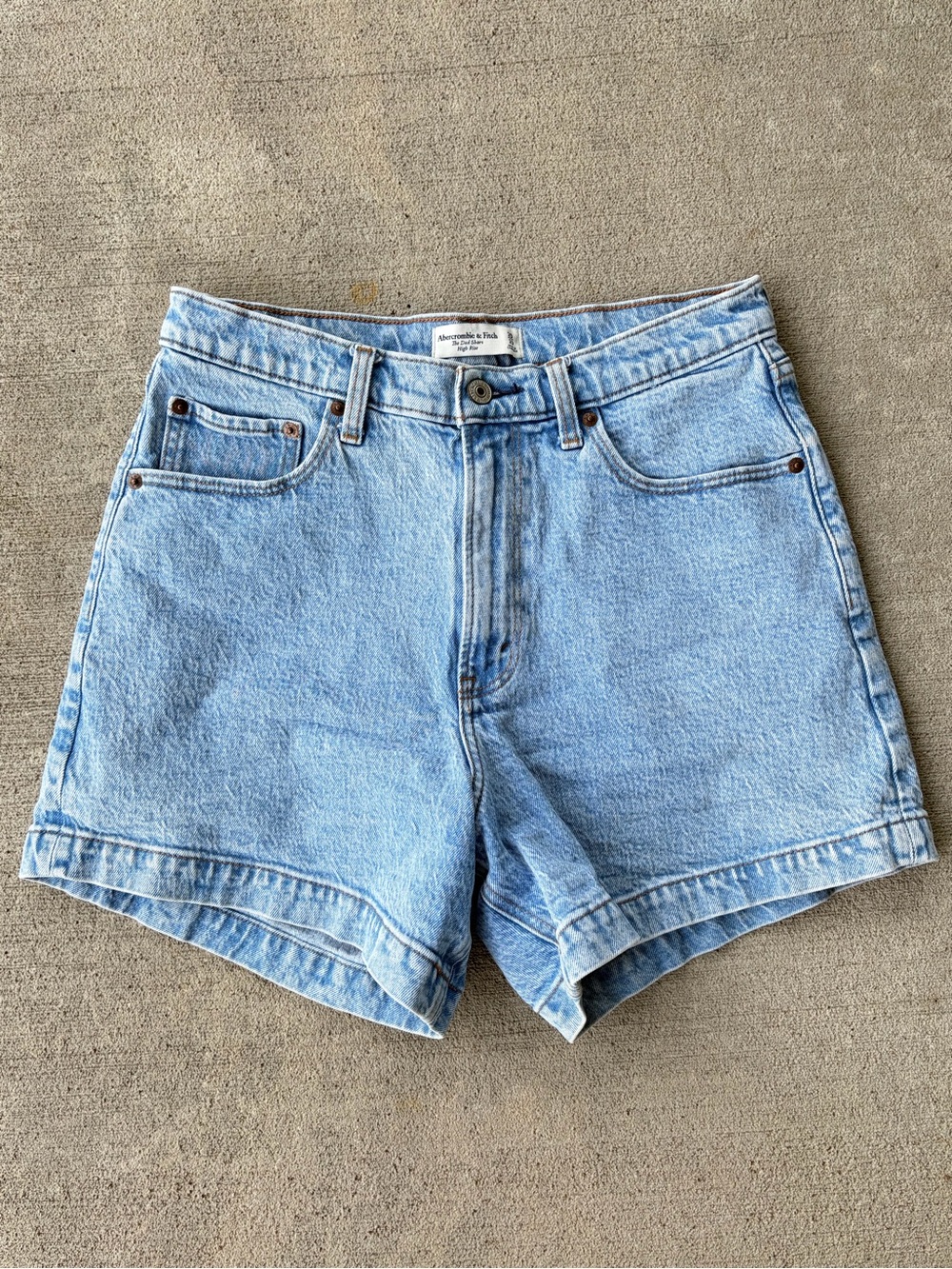 Abercrombie and Fitch The Dad Short High Rise Denim Jean Shorts Blue 10/30